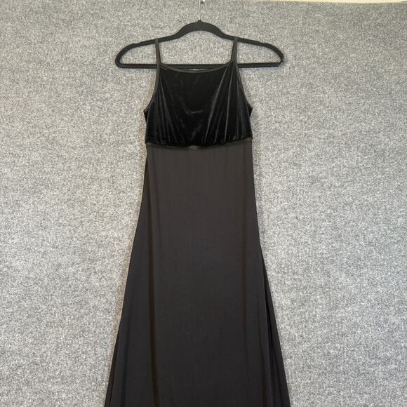 Womens Y2K Maxi Dress Small Black Velvet Maxi Dress Whimsigoth Grunge Goth Prom - Picture 3 of 10